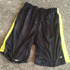 Gray and Neon Yellow Basketball Shorts
